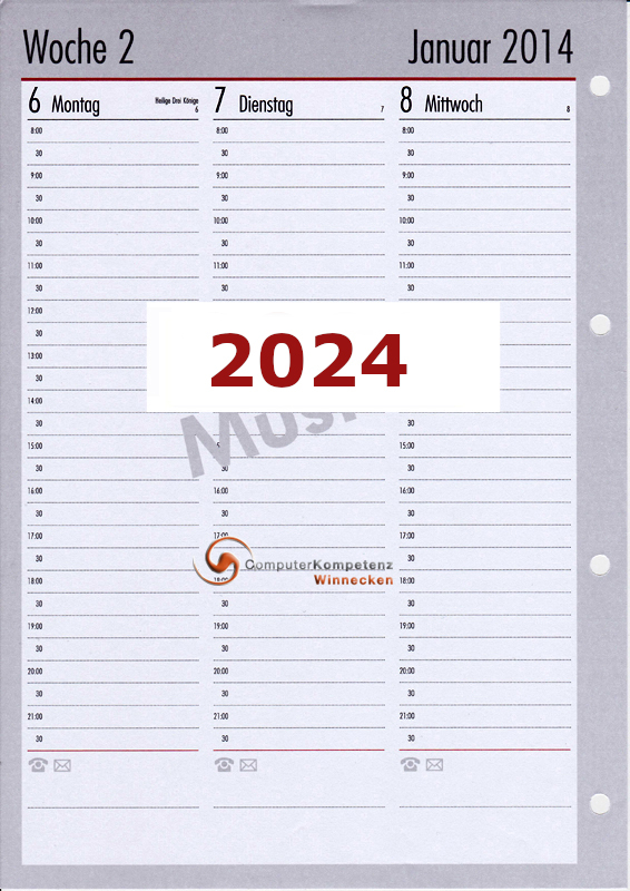 bsb Kalendarium 2024 1Wo=2S A4 Kalender 2024 Kalendereinlage Timerplaner