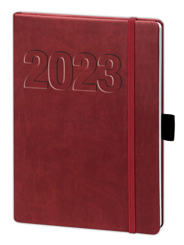V-book Buchkalender 2023 1Wo.=2S. A5 Hardcover bordeaux rot bsb-obpacher