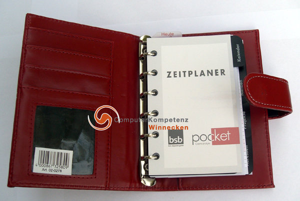 Timeplaner 2023 Pocket Fashion KIRSCHROT 11x15 Einlagen ca.7,8x12 Kalender 2023