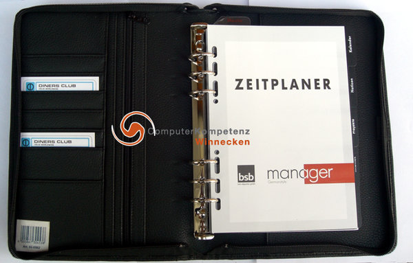 Timeplaner Manager 2022 SCHWARZ A5 Reißverschluß für Einlagen A5 14x21 cm