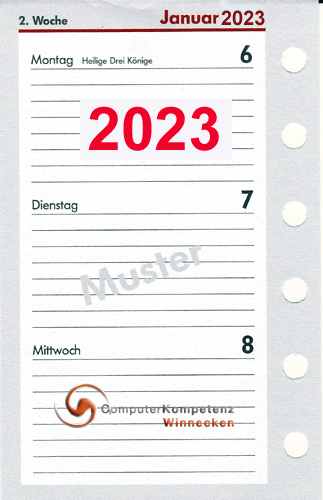 Timeplaner 2023 Pocket Violett weiße Punkte - Einlagen 7,8x12,8 cm