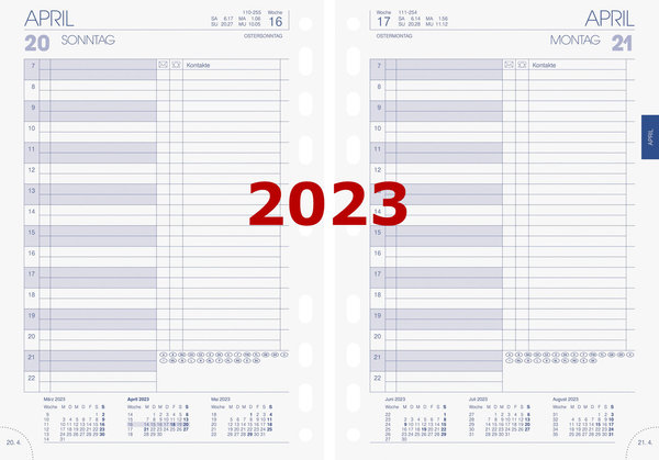 Brunnen A5 Tageskalendarium 2020 1Tag=1Seite Timeplaner inkl.  Jahresübersicht 10-79001004