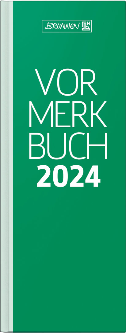 Brunnen Vormerkbuch 2024 Vormerkkalender 2024 1Tag=1S. grün 10,8x29,7cm Mod. 10-78502504