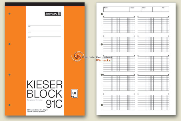 Brunnen Kieser-Block 91C T-Konten Block 10-42931 Notizblock T-Konto