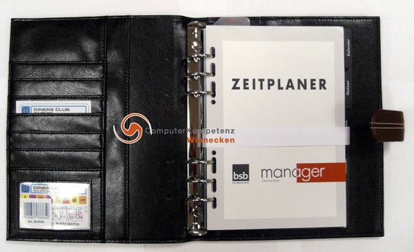 Timeplaner Manager 2022 Schwarz für Einlagen A5 14x21 cm
