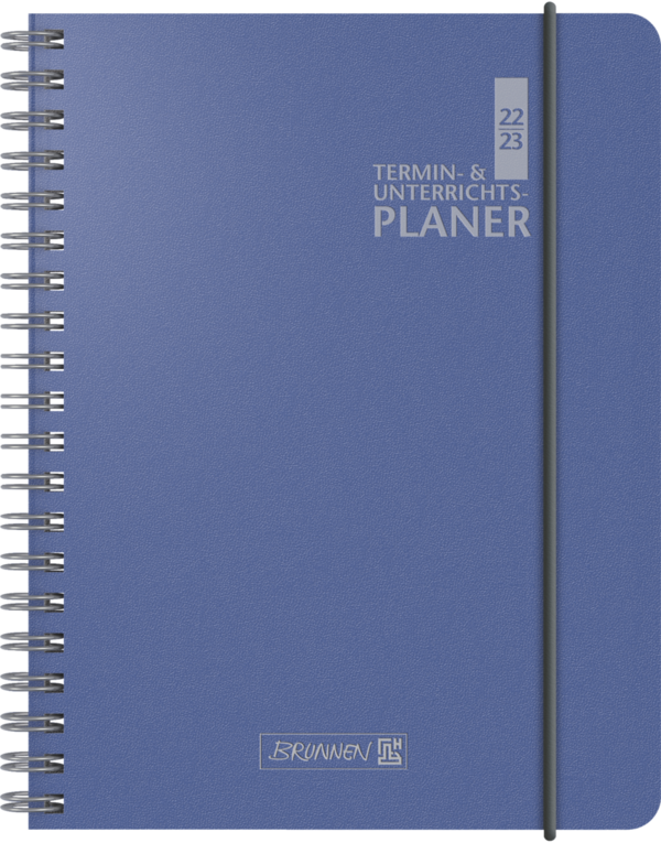 Brunnen Lehrerkalender 2023 Überformat A5 1 Woche auf 2 Seiten Spiralbindung in Blau