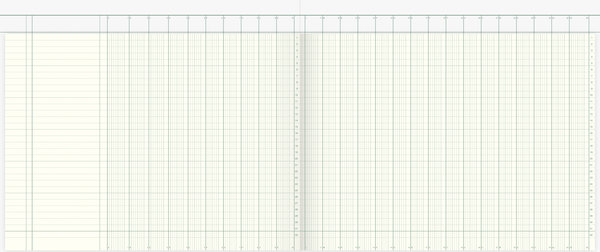 Brunnen Spaltenbuch mit Kopfleiste Format 34,8 x 25,5 cm 26 Spalten, 32 Zeilen hellblau 40 Blatt