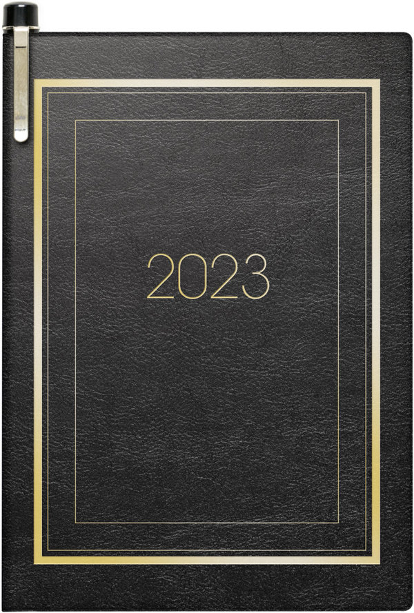 Brunnen Kalender 2023 Taschenkalender 7,2x10,2cm bordeaux Ziergoldrand Mod. 713